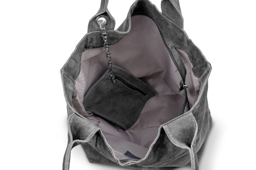 Torba Skórzana Vera Pelle Zamszowy Worek Grafitowa (2).jpg