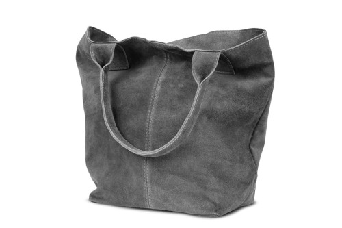 Torba Skórzana Vera Pelle Zamszowy Worek Grafitowa (3).jpg