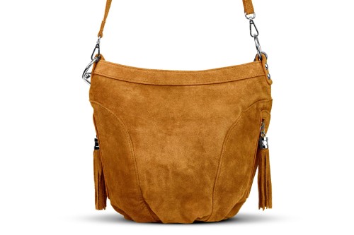 Torba Skórzana Vera Pelle Victoria Zamszowa Ruda