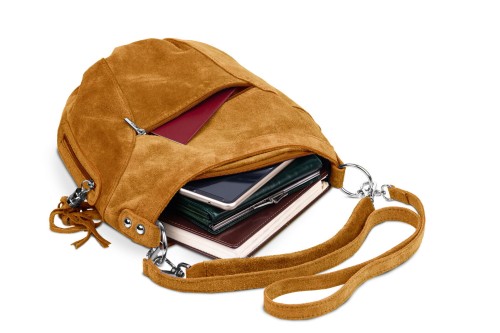 Torba Skórzana Vera Pelle Victoria Zamszowa Ruda