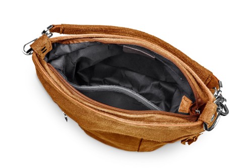 Torba Skórzana Vera Pelle Victoria Zamszowa Ruda