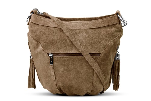 Torba Skórzana Vera Pelle Victoria Zamszowa Caffe Latte