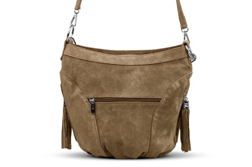 Torba Skórzana Vera Pelle Victoria Zamszowa Caffe Latte