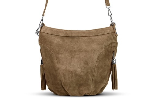 Torba Skórzana Vera Pelle Victoria Zamszowa Caffe Latte