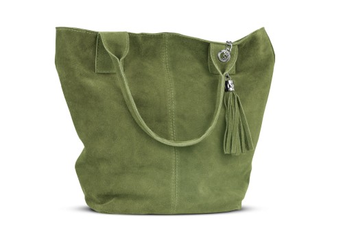 Torba Skórzana Vera Pelle Zamszowy Worek Oliwka (4).jpg