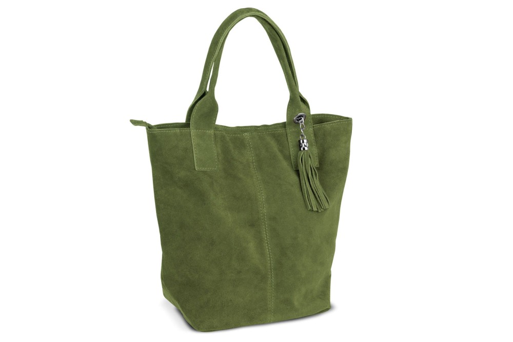 Torba Skórzana Vera Pelle Zamszowy Worek Oliwka (5).jpg