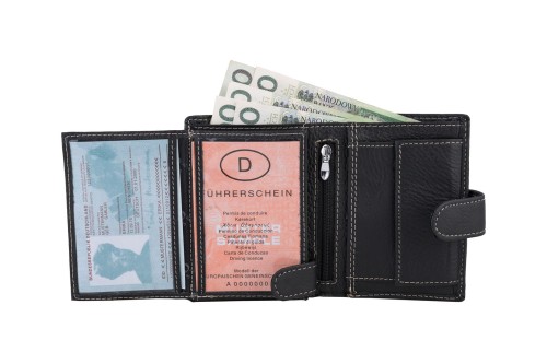 Portfel męski Skórzany Wild Horse Czarny