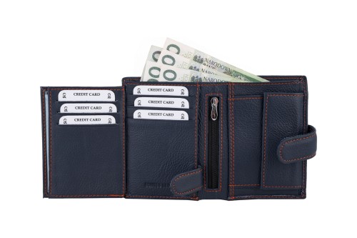 Portfel męski Skórzany Wild Horse Granatowy