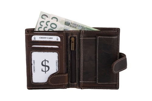 Portfel męski Skórzany Wild Horse Brązowy