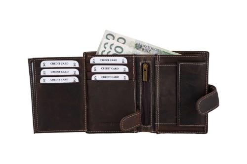Portfel męski Skórzany Wild Horse Brązowy