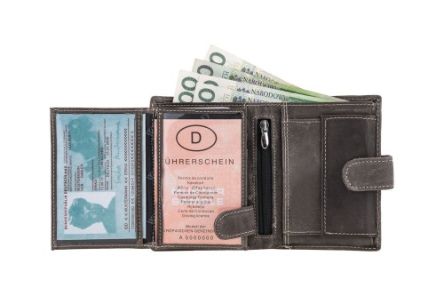 Portfel męski Skórzany Wild Horse Szary