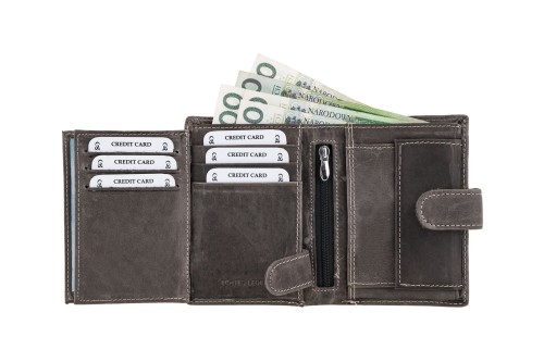 Portfel męski Skórzany Wild Horse Szary