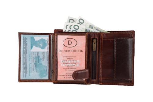 Portfel męski Skórzany Wild Horse Brązowy