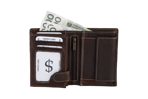 Portfel męski Skórzany Wild Horse Brązowy