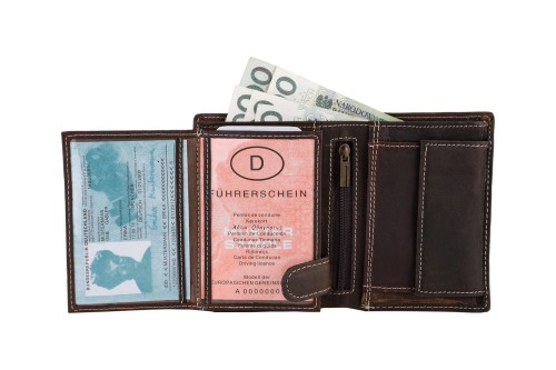 Portfel męski Skórzany Wild Horse Brązowy