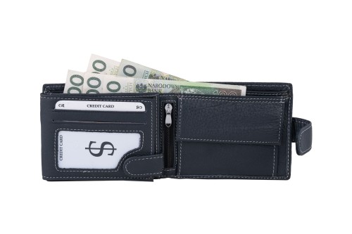 Portfel męski Skórzany Wild Horse Granatowy