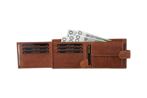 Portfel męski Skórzany Wild Horse Brązowy