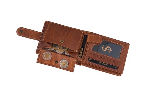 Portfel męski Skórzany Wild Horse Brązowy