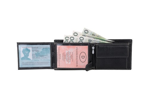 Portfel męski Skórzany Wild Horse Czarny