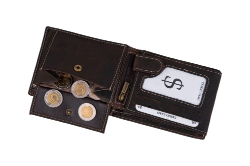 Portfel męski Skórzany Wild Horse Brązowy