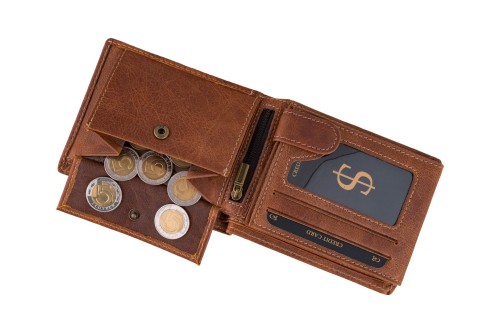 Portfel męski Skórzany Wild Horse Brązowy