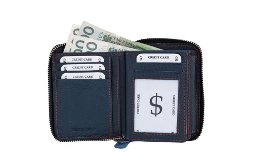 Portfel męski Skórzany Wild Horse Granatowy