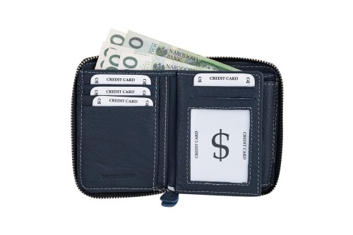 Portfel męski Skórzany Wild Horse Granatowy