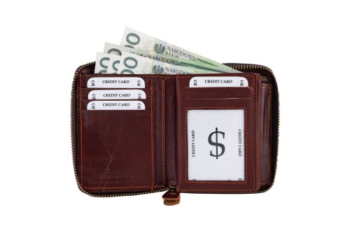 Portfel męski Skórzany Wild Horse Brązowy