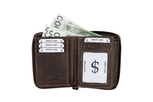 Portfel męski Skórzany Wild Horse Brązowy