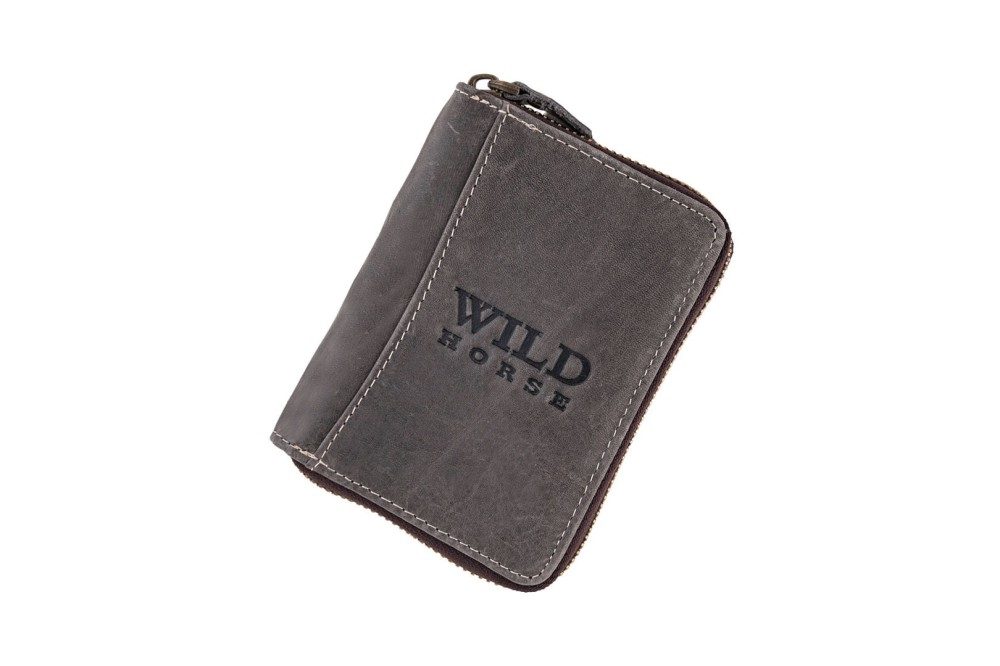 Portfel męski Skórzany Wild Horse Szary