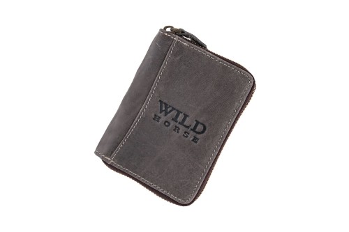 Portfel męski Skórzany Wild Horse Szary