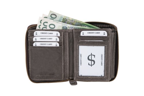 Portfel męski Skórzany Wild Horse Szary