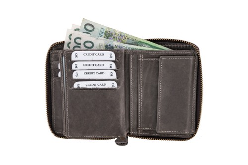 Portfel męski Skórzany Wild Horse Szary