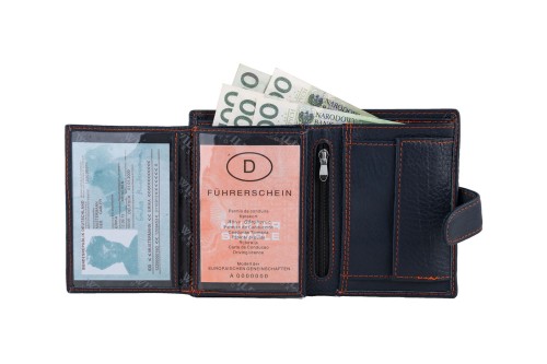 Portfel męski Skórzany Wild Horse Granatowy