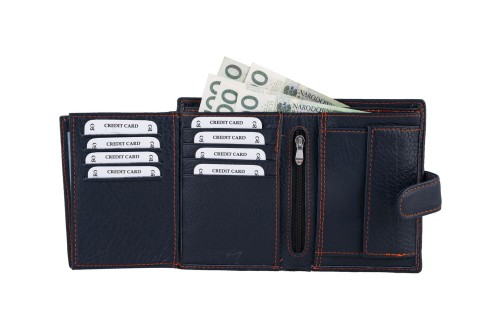 Portfel męski Skórzany Wild Horse Granatowy