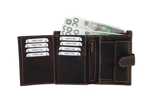 Portfel męski Skórzany Wild Horse Brązowy