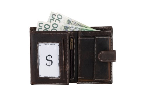 Portfel męski Skórzany Wild Horse Brązowy