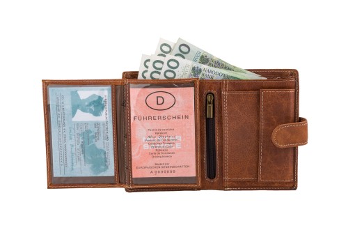 Portfel męski Skórzany Wild Horse Brązowy