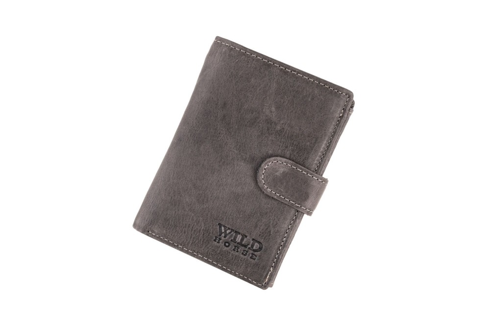 Portfel męski Skórzany Wild Horse Szary