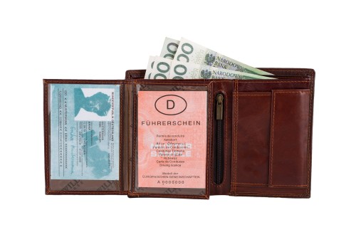 Portfel męski Skórzany Wild Horse Brązowy