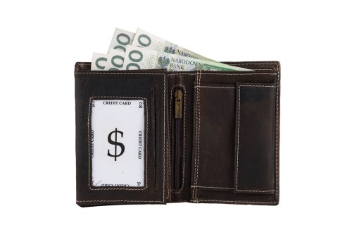 Portfel męski Skórzany Wild Horse Brązowy