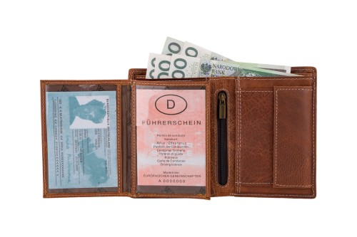 Portfel męski Skórzany Wild Horse Brązowy