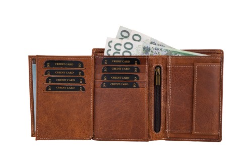 Portfel męski Skórzany Wild Horse Brązowy