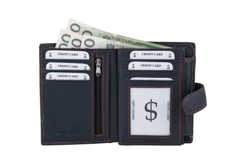 Portfel męski Skórzany Wild Horse Granatowy
