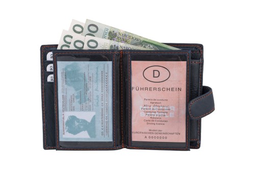 Portfel męski Skórzany Wild Horse Granatowy