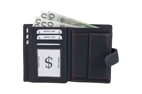 Portfel męski Skórzany Wild Horse Granatowy