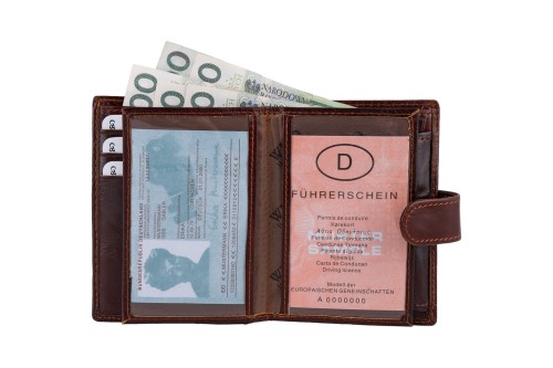 Portfel męski Skórzany Wild Horse Brązowy