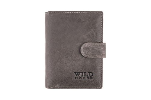 Portfel męski Skórzany Wild Horse Szary