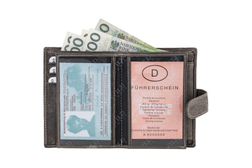 Portfel męski Skórzany Wild Horse Szary