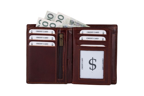 Portfel męski Skórzany Wild Horse Brązowy